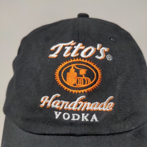 Tito's Handmade Vodka Men's Slideback Hat Black Embroidered Logo Austin Texas - Picture 4 of 12